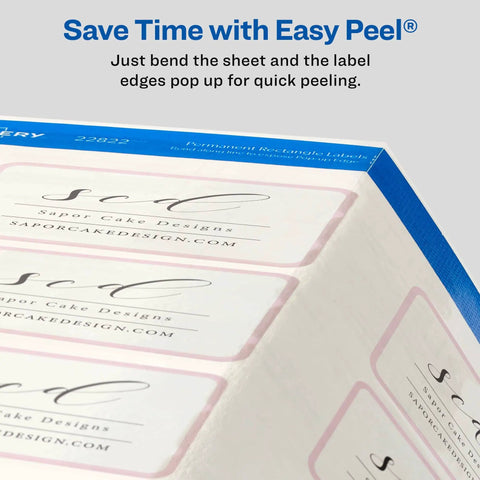 Sheet of customizable two by three inch rectangle labels glossy crystal clear finish with easy peel design