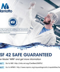 NSF certified technician inspecting water filter for XWF Refrigerator Water Filter Replacement MR-XWF Model, NSF 42 Guaranteed