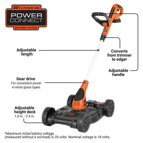 3 In 1 Cordless Weed Eater Lawn Edger And Lawn Mower With Two Batteries And Charger 12 Inch Battery Powered String Trimmer And Mower