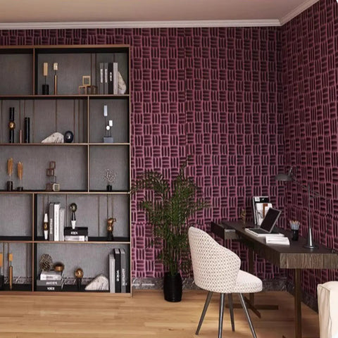 Hella Dense Self Adhesive Sound Proof Foam Panels For Recording Studios And Home Theaters Quick Expand Acoustic Treatment Rolls With Knockout Thermal Insulation Heavy Duty Polyurethane Crafted In Rich Purple on a wall in a modern office setting.