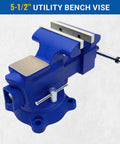 Beefy Six Point Five Inch Combination Vise For Pipe And Bench Work With Swivel Base Cast Iron And Steel U Channel Construction