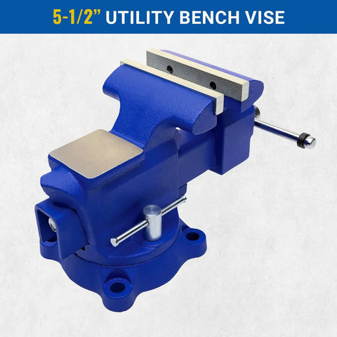 Beefy Six Point Five Inch Combination Vise For Pipe And Bench Work With Swivel Base Cast Iron And Steel U Channel Construction
