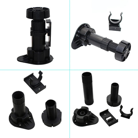 Beefed-Up Black Cabinet Leveler Legs Set 12 Pack Each Leg Supports 330 Lb Adjustable From 3 7/8 In To 5 3/8 In Components View