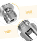 Close-up of Carbon Steel cutter from the 2 Piece Heavy Duty Carbon Steel Pipe Threader Kit For Internal And External Threading.