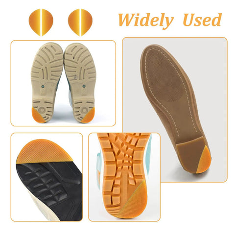 Installation of Bevel Design Rubber Heel Patch Kit For Shoes With Anti Slip Patches 2 Pairs Heel Lifts And Insoles Semi Circular Sole Pads