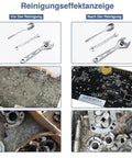 Professional 6 Liter Commercial Ultrasonic Cleaner 40Khz results shown with cleaned tools and circuit boards before and after cleaning.