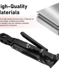 Adjustable Aluminum Triangle Motorcycle Kickstand, Heavy Duty Side Stand with non-slip base, durable black aluminum alloy.