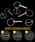 Heavy Duty Lynch Pin Set 5/16 By 1 3/4 Inch 10 Piece For Tractors Trailers Farm Trucks And Mowers Carbon Steel With Ring 8 Mm Pin Diameter 53 Mm Length Silver Tone, assorted views
