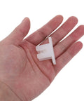 Kick Out Drafts With Heavy Duty Nylon Screen And Window Rollers Featuring Sturdy Guide Blocks For Double Track Sliding Doors Slick Gliding Pulleys Kit part held in hand for installation demonstration.