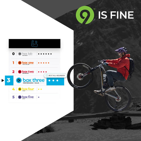 Mountain biker using Nine Speed Mech MTB Shifter With Two Piece Pull Lever Up To Three Gears Per Click For Mountain Bikes Non E Bike Gear Shifter That Delivers Smooth Shifts And Crisp Gear Transitions.