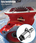 Red hydraulic component with inset of 12V Hydraulic Cartridge Valve For Chelsea 277 Series Solenoid, Replaces 380123-12