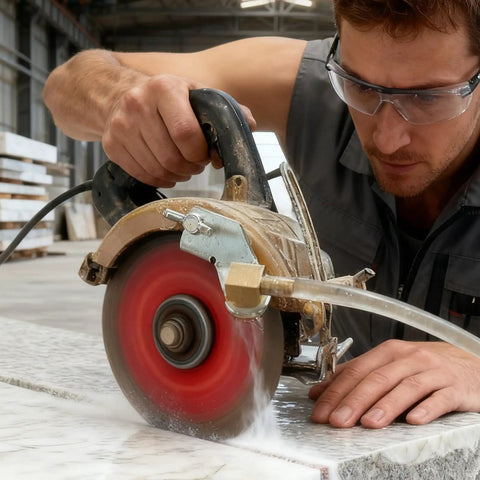 Debris Remover Water Sprayer For Cutting Machines With Universal Coolant Misting Kit on active saw during marble cutting