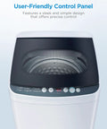 User-friendly control panel of Top Shelf Portable Washer For Tiny Apartments And Studios White with quick preset cycles.