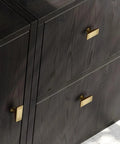 4 Pack 6.3 Inch Gold Vintage Brass Cabinet And Furniture Pull Handles on dark wood cabinet drawers