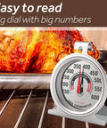 Large Dial Oven Thermometer For Gas And Electric Ovens And Grills Ready To Read Temp From 150 To 600 Degrees F with roast