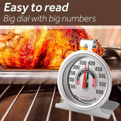 Large Dial Oven Thermometer For Gas And Electric Ovens And Grills Ready To Read Temp From 150 To 600 Degrees F with roast