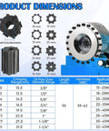 Onsite Hydraulic Hose Crimping Tool 10-31mm 70 MPa Automatic With 8 Dies dimensions and specifications chart