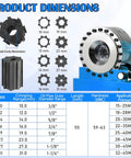 Product dimensions of Heavy Duty Portable Electric Hose Crimping Machine With 8 Interchangeable Dies And Limit Switch For R1 R2 Hoses.