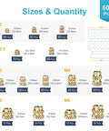 Brass Heat-Set Threaded Inserts Kit For 3D Printing M2-M6 With Tool, knurled inserts in various sizes and quantities displayed.
