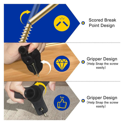 Hardwood Floor Squeak Fix Kit With Squeak No More Tech, Includes 5 Tools And 50 Notched Screws, showcasing gripper design