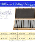 Shop Grade Alloy Steel Parallel Block Gauge Set Killer Precision CNC Milling Vise Pads 12 Pair Kit inside wooden box.