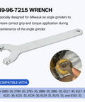 Tough As Nails Replacement Flange Wrench For Milwaukee M-18 Angle Grinder, zinc steel, 6.3 inch, designed for easy cutting wheel swaps.