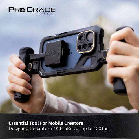 Person using CFexpress Type A Single Slot Mobile Card Reader With USB C 3.2 Gen 2 Delivers Up To 10 Gbps Transfer Speeds With iPhone ProRes Capture