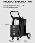 Heavy Duty Welding Cart Built To Haul Four Drawers On Wheels For Mig Welder Up To 220 Lbs For Mig Tig And Plasma Cutter Durable Rust Resistant Steel Construction with dimensions