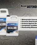 Deep Penetrating Concrete Sealer Silane Siloxane Formula Locks Out Moisture For Driveways And Patios Keeps surfaces dry in two container sizes.