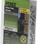 Exterior Coated Fence Post Screws 12 By 1 And A Half Inches Heavy Duty Wood Screws For Fencing And Decking Construction Self Tapping For Treated Lumber And Drywall Hammer Free Installation 75 Pieces packaging