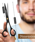 Pro Grade Hair Cutting Scissors 6.5 Inch Razor Edge Barber Shears For Salon Quality Cuts Japanese Stainless Steel Precision Cutting Premium Shears For Men Women And Kids For Home Use displayed by a person.