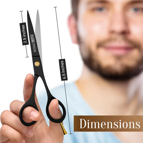 Pro Grade Hair Cutting Scissors 6.5 Inch Razor Edge Barber Shears For Salon Quality Cuts Japanese Stainless Steel Precision Cutting Premium Shears For Men Women And Kids For Home Use displayed by a person.