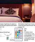 Under Cabinet Lighting With Remote, Color Changing RGB LED Light Bar on bedroom wall with remote control options visible
