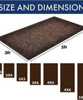 Polynib Indoor Entrance Mat 3 Ft By 4 Ft Brown For Home Or Office, low profile door mat with vinyl backing, dimensional view