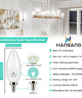 Bright Daylight LED Candelabra Bulbs 6W 60W Equivalent 5000K 600 Lm RA83 E12 Candle Base For Chandeliers And Ceiling Fans Non Dimmable 6 Pack
