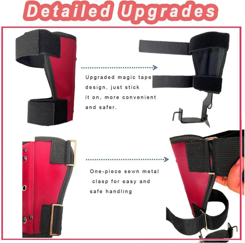 Pro Grade Upgraded Tree Climbing Spikes With Dual Claws For Real Climbers And Forestry Work showing detailed strap upgrades