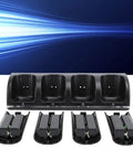 4 In 1 Remote Charger Dock With Four 2800mAh Rechargeable Batteries Simultaneous Charging Station For Game Remotes Black