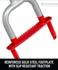 Yardbreather Manual Core Lawn Aerator With Heat Treated Steel Footplate and Spikes, Slip Resistant Traction, Red Handle