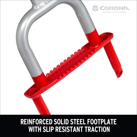 Yardbreather Manual Core Lawn Aerator With Heat Treated Steel Footplate and Spikes, Slip Resistant Traction, Red Handle