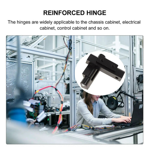 Heavy Duty Door Butt Hinges For Cabinets 2 Pack Aluminum Alloy Construction Easy To Remove And Not Deform Ideal For Control Cabinets And Electrical Cabinets Kitchen Cupboard Hinges Durable Built To Last Hardware Upgrade shown mounted in a control cabinet setup.