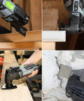 Built Different Professional Grade Corded Oscillating Multi Tool With Rock Solid 3 Amp Motor delivers power for cutting wood, tile, and drywall.