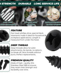 Fifty Pack Number Twelve Size Three Quarter Inch Black Coated 304 Stainless Steel Phillips Pan Head Sheet Metal Screws Self Tapping With Magnetic Bit Heavy Duty Badass Build For Knockout Grip features and specifications on display.