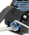 Heavy Duty Manual Steel Strapping Tool Adjustable Hand Tensioner Crimper And Cutter For 3/4 Inch Steel Banding Machine close-up of tensioning wheel adjustment.
