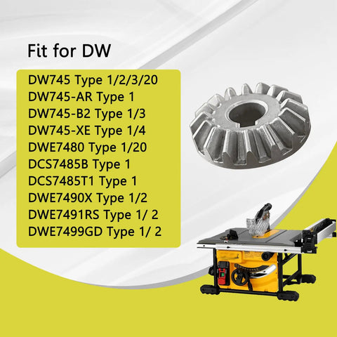 2 Pcs 5140061-65 Table Saw Bevel Gear Replacement Kit Fits DWE7480 DWE7490 DWE7491 DWE7499GD DCS7485B DW745 And More