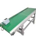 Beefy Aluminum PVC Belt Incline Conveyor With Adjustable Speed And Height For Industrial Transport shown with green belt