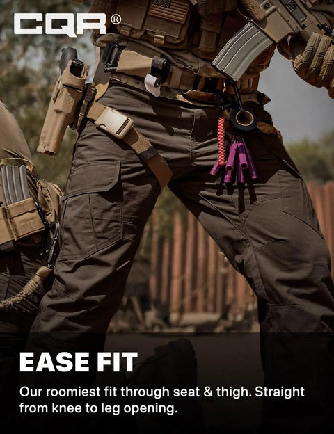 Men's Tactical Ripstop Cargo Pants With Water Resistant Duratex Fabric, Lightweight EDC and Hiking Pants, Dark Brown, 38W x 32L.