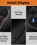 Universal 3 In One Ratchet Drill Chuck Key Wrench With Magnetic Quick Change Heads, showing anti-slip handle and magnetic adsorption.