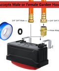 Premium Water Trough Float Valve With Automatic Water Level Control For Stock Tanks Poultry Coops And Livestock Waterers with hose connections and adapter.