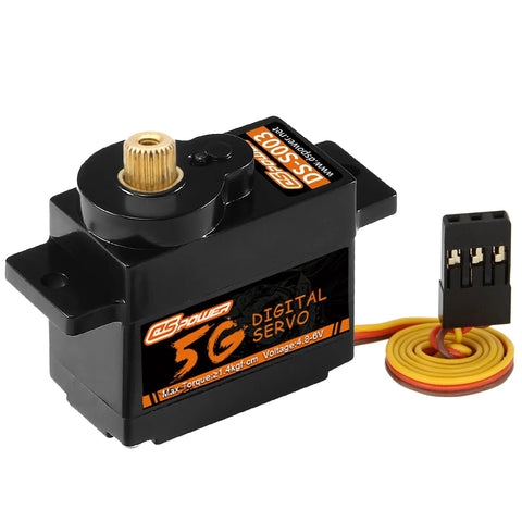 2 Pack 5G Micro Digital Servo With Metal Gears Coreless Motor For 1 28 Scale RC Cars Airplanes Fixed Wing Planes Helicopters And Drones JR254 Connector High Precision Mini Servo shown with connector