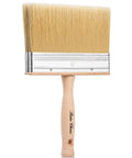 6 Inch Deck Stain Brush With Wooden Handle For Smooth Even Coverage On Wood Decks And Outdoor Surfaces A Big Paint Brush Built For Stains Sealants And Everyday Woodwork, front view